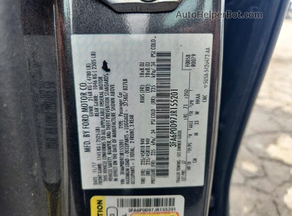 3FA6P0D97JR155201 2018 FORD FUSION Gray ძრავის განყოფილების ხედი