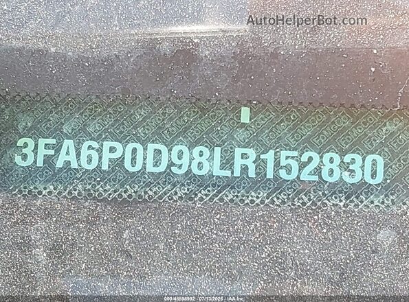 3FA6P0D98LR152830 2020 FORD FUSION Black Вид підкапотного простору
