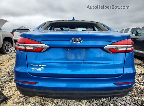 3FA6P0G70LR135708 2020 FORD FUSION Blue Вид ззаду
