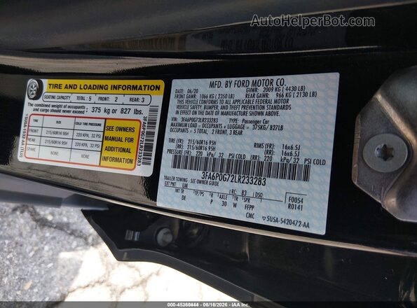 3FA6P0G72LR233283 2020 FORD FUSION  Вид підкапотного простору