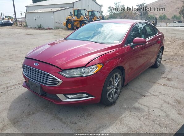 3FA6P0G73HR416571 2017 FORD FUSION Red წინა მარცხენა ხედი სამი მეოთხედიდან