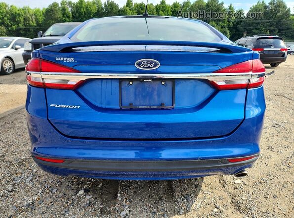 3FA6P0G74JR222489 2018 FORD FUSION Синий Вид сзади