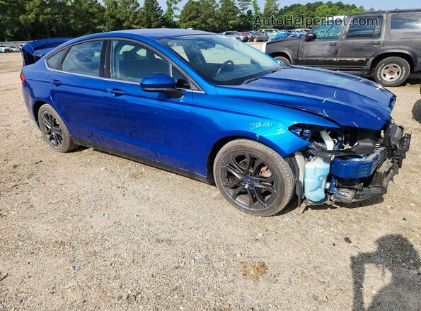 3FA6P0G74JR222489 2018 FORD FUSION Синий Передняя правая четверть