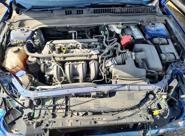 3FA6P0G74JR222489 2018 FORD FUSION Синий Вид задней части салона