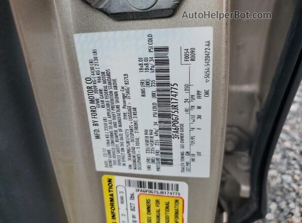 3FA6P0G75JR174775 2018 FORD FUSION Beige ძრავის განყოფილების ხედი