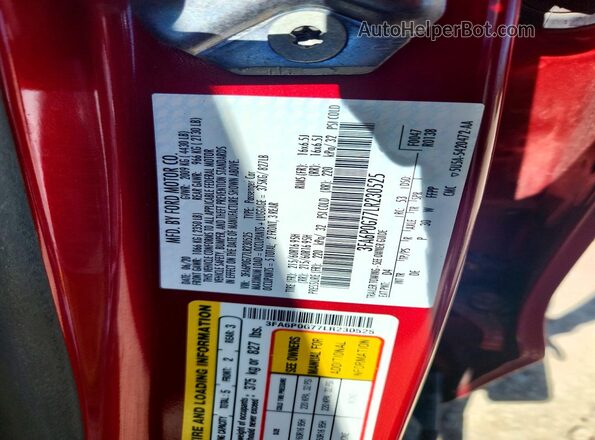3FA6P0G77LR230525 2020 FORD FUSION Burgundy Widok komory silnika
