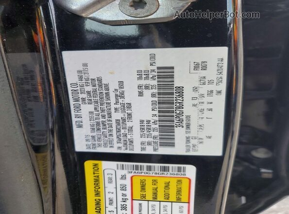 3FA6P0G78GR236808 2016 FORD FUSION Black Vista del compartimento del motor