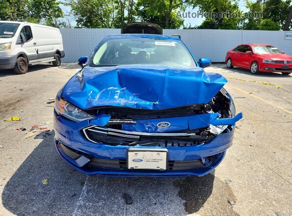 3FA6P0G78JR211432 2018 FORD FUSION Синий Вид спереди