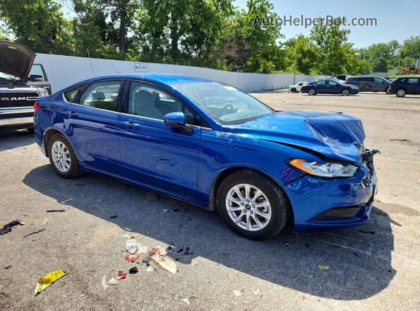 3FA6P0G78JR211432 2018 FORD FUSION Синий Передняя правая четверть