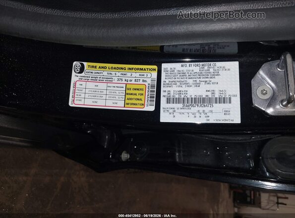 3FA6P0G79LR264725 2020 FORD FUSION Black Rear right