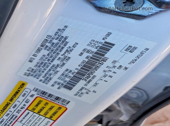 3FA6P0H70HR187801 2017 FORD FUSION White Vista del compartimento del motor