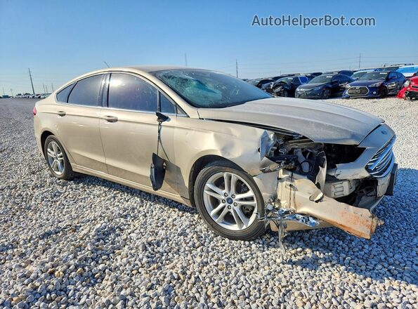 3FA6P0H70JR114675 2018 FORD FUSION Бежевый Передняя правая четверть