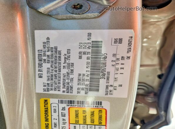 3FA6P0H70JR114675 2018 FORD FUSION Бежевый Вид подкапотного пространства