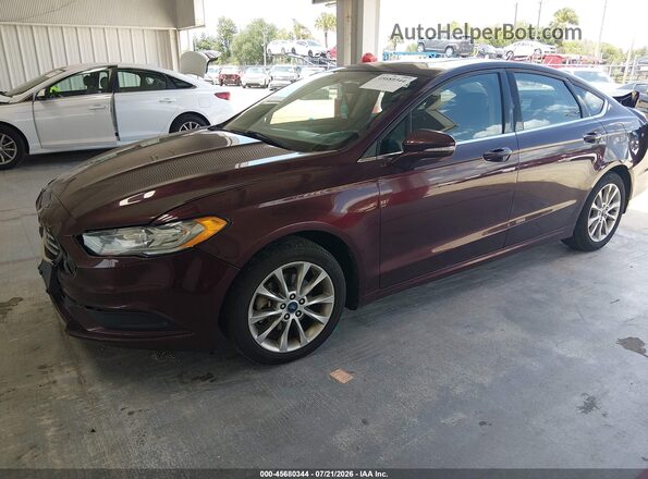 3FA6P0H71HR394228 2017 FORD FUSION Burgundy Vista tres cuartos delantera izquierda