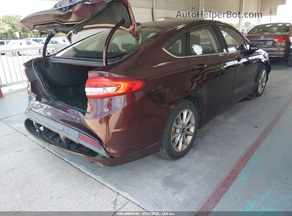 3FA6P0H71HR394228 2017 FORD FUSION Burgundy Trasero derecho