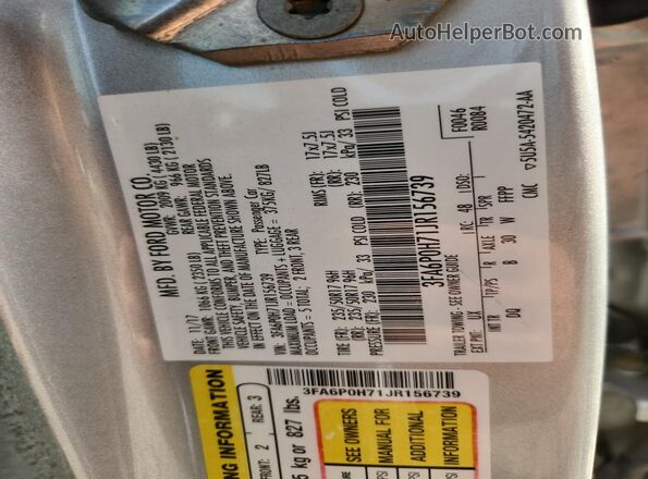 3FA6P0H71JR156739 2018 FORD FUSION Silver ძრავის განყოფილების ხედი