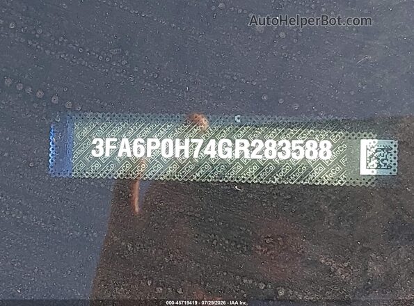 3FA6P0H74GR283588 2016 FORD FUSION Blue Вид підкапотного простору