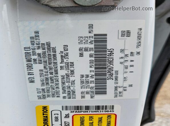 3FA6P0H75HR319645 2017 FORD FUSION White Շարժիչի բաժամունքի տեսք