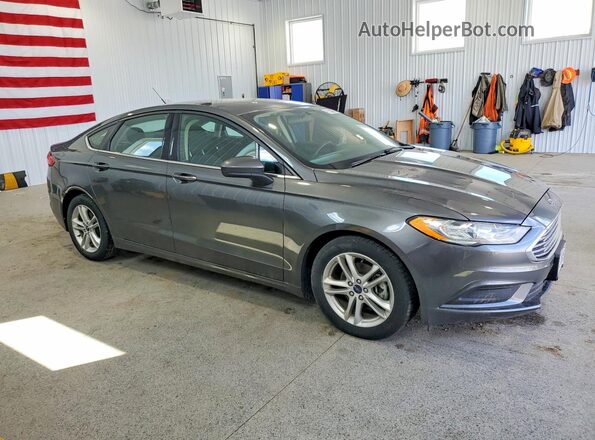 3FA6P0H78JR225510 2018 FORD FUSION Серый Передняя правая четверть