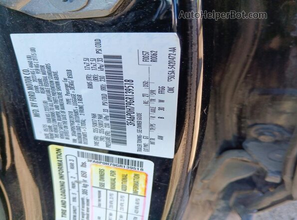 3FA6P0H79GR139518 2016 FORD FUSION Black Engine compartment view