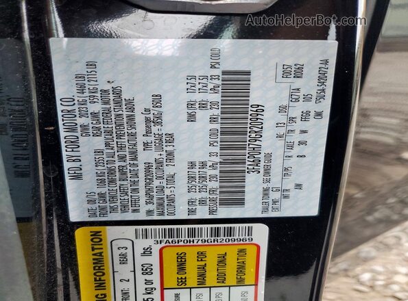 3FA6P0H79GR209969 2016 FORD FUSION Black ძრავის განყოფილების ხედი
