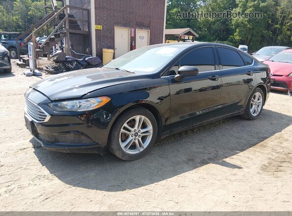 3FA6P0H79JR105845 2018 FORD FUSION Черный Передняя левая четверть