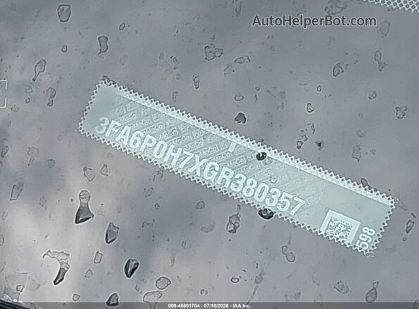 3FA6P0H7XGR380357 2016 FORD FUSION White Вид підкапотного простору