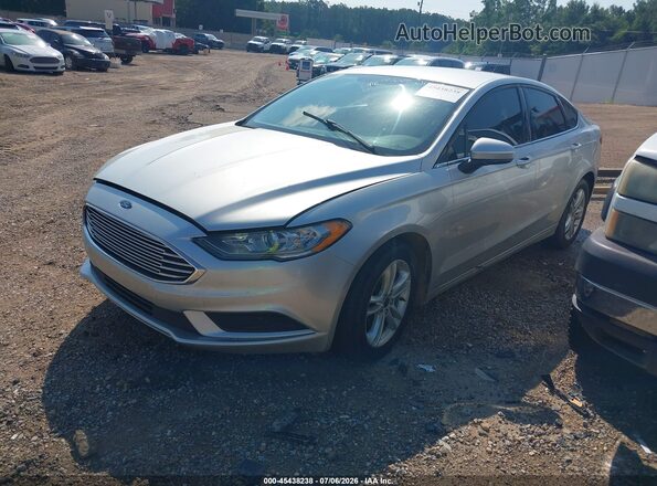3FA6P0H7XJR107085 2018 FORD FUSION Silver წინა მარცხენა ხედი სამი მეოთხედიდან