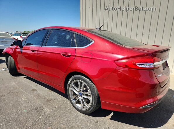 3FA6P0HD0HR222178 2017 FORD FUSION Red Trasero izquierdo
