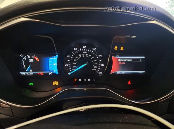 3FA6P0HD0HR290822 2017 FORD FUSION White Вид щитка приладів
