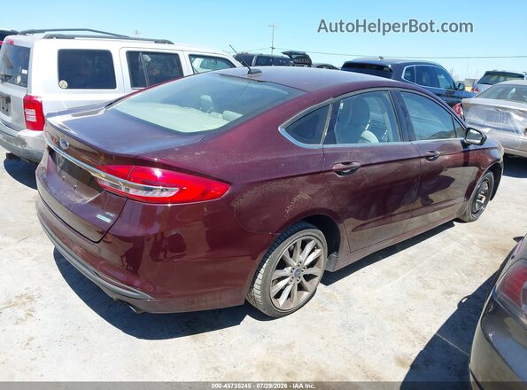 3FA6P0HD0HR399541 2017 FORD FUSION Burgundy Trasero derecho