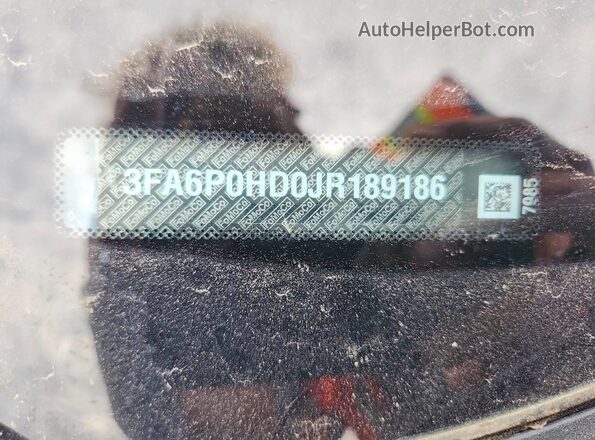 3FA6P0HD0JR189186 2018 FORD FUSION Blue ძრავის განყოფილების ხედი