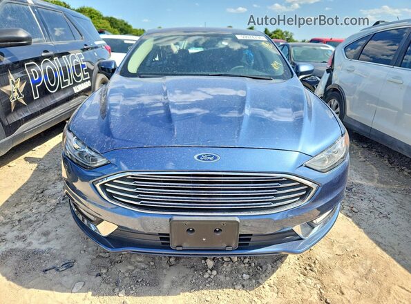 3FA6P0HD0JR213535 2018 FORD FUSION Blue Front view