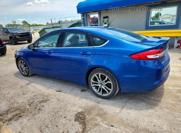 3FA6P0HD1HR338263 2017 FORD FUSION Blue Rear left
