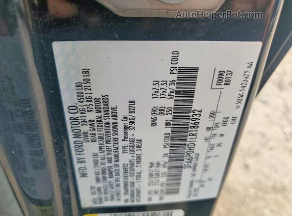 3FA6P0HD1LR186932 2020 FORD FUSION Blue Вид підкапотного простору