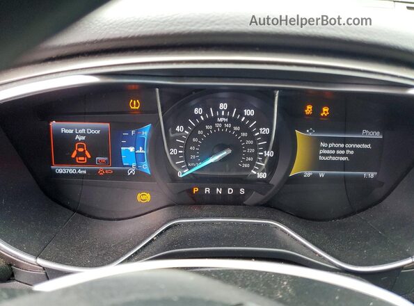 3FA6P0HD2HR153901 2017 FORD FUSION Silver Instrument cluster view