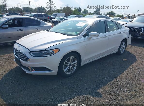 3FA6P0HD2JR199637 2018 FORD FUSION White Առջևի ձախ երեք քառորդ տեսարան