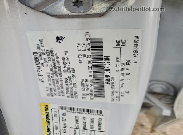 3FA6P0HD3LR132404 2020 FORD FUSION White Engine compartment view
