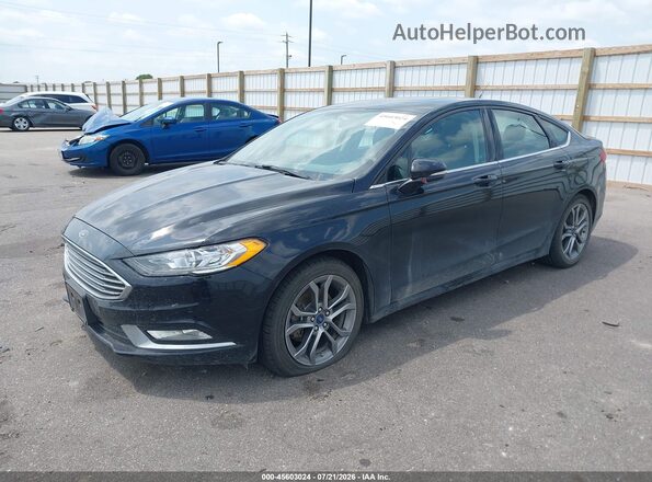 3FA6P0HD4HR407883 2017 FORD FUSION Black Առջևի ձախ երեք քառորդ տեսարան