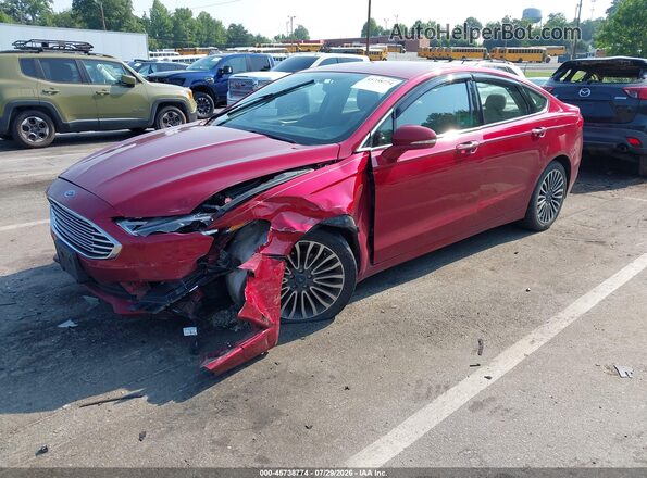 3FA6P0HD4JR195590 2018 FORD FUSION Burgundy Առջևի ձախ երեք քառորդ տեսարան