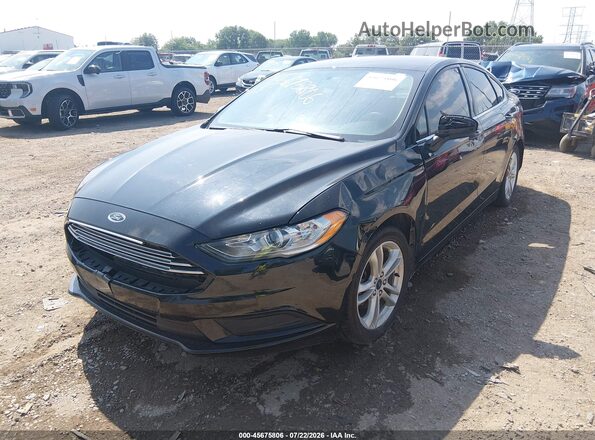 3FA6P0HD4JR239717 2018 FORD FUSION Black Առջևի ձախ երեք քառորդ տեսարան