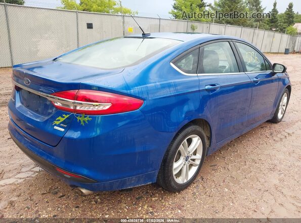 3FA6P0HD4JR251852 2018 FORD FUSION Blue Trasero derecho