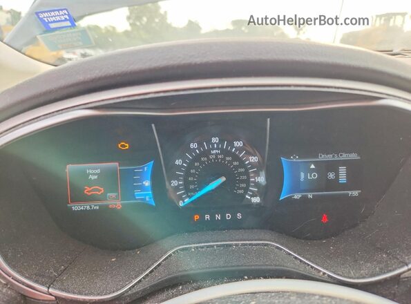 3FA6P0HD6GR122682 2016 FORD FUSION Black Instrument cluster view