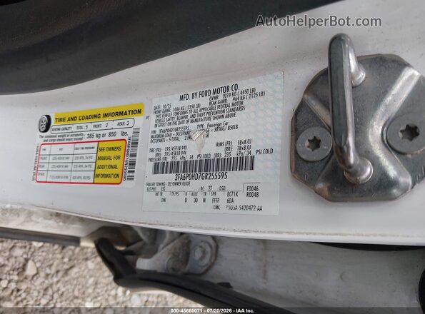3FA6P0HD7GR255595 2016 FORD FUSION White Vista del compartimento del motor