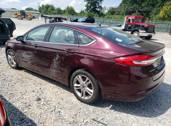 3FA6P0HD7JR256124 2018 FORD FUSION Maroon Tył lewy