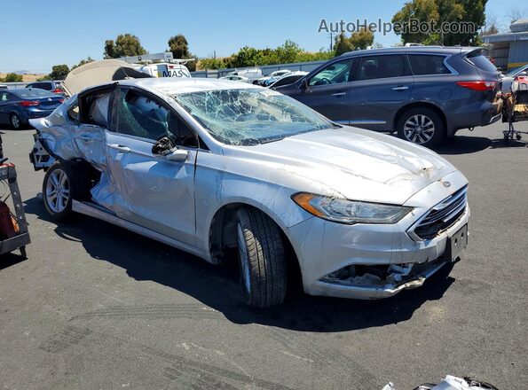 3FA6P0HD7JR262764 2018 FORD FUSION Серебряный Передняя правая четверть