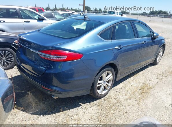 3FA6P0HD7JR268659 2018 FORD FUSION Синий Задняя правая четверть