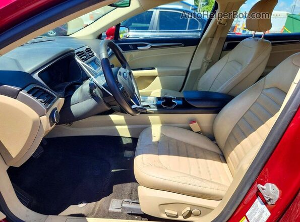3FA6P0HD8GR153397 2016 FORD FUSION Red Vista interior delantera