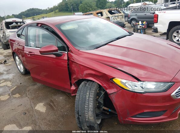 3FA6P0HD8JR160597 2018 FORD FUSION Red წინა ხედი