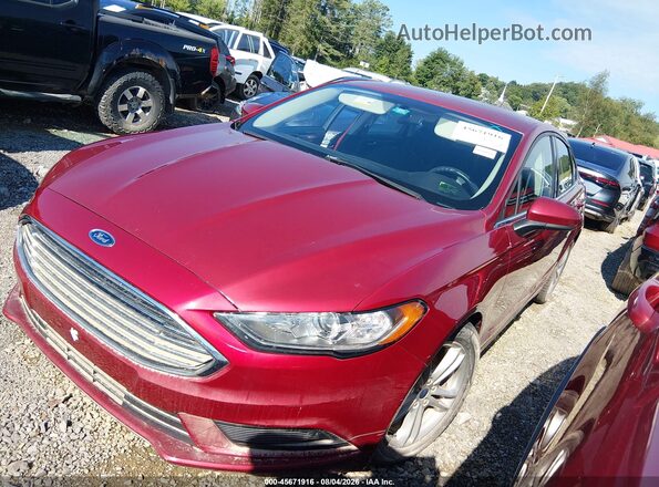 3FA6P0HD8JR160597 2018 FORD FUSION Red წინა მარცხენა ხედი სამი მეოთხედიდან